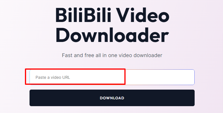 bilibili video downloader- paste the video url here